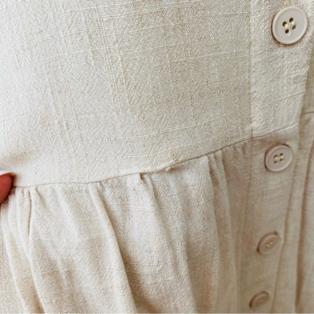 Urban Outfitters Button Up Short Sleeve Top Cream Sz Small - Picture 6 of 11